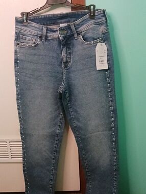 Time and Tru Light Blue Skinny Jeans with Side Studs